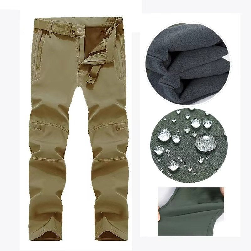 Men's Tapered Tactical Cargo Trousers - Khaki01-Pant