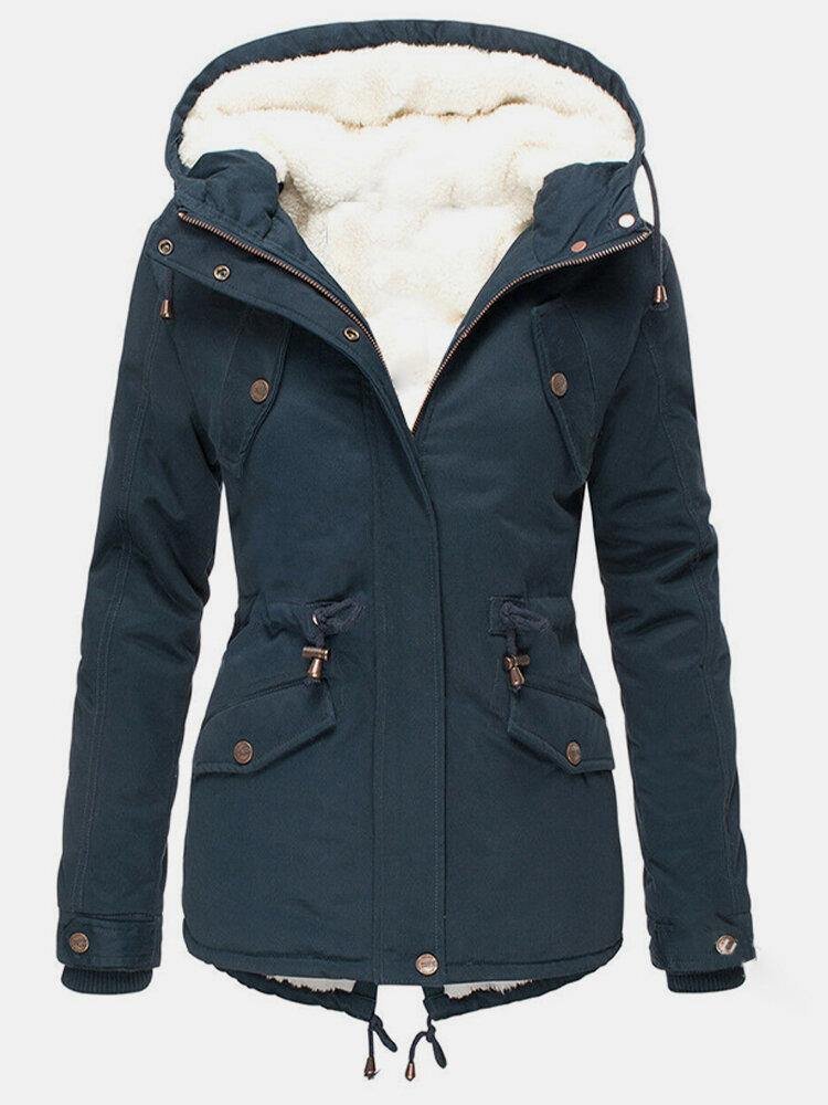 Women's Hooded Parka Jacket - Blue