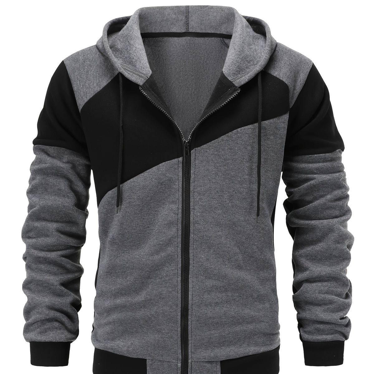 Men's Colorblock Fleece Hoodie - Dark Grey