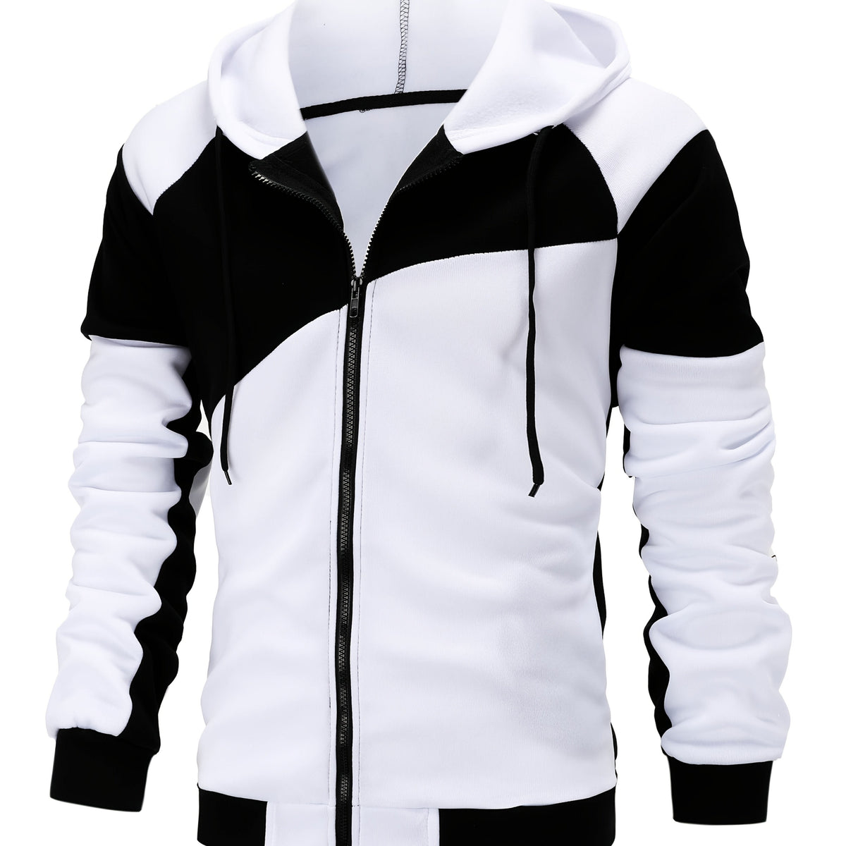 Men's Colorblock Fleece Hoodie - White