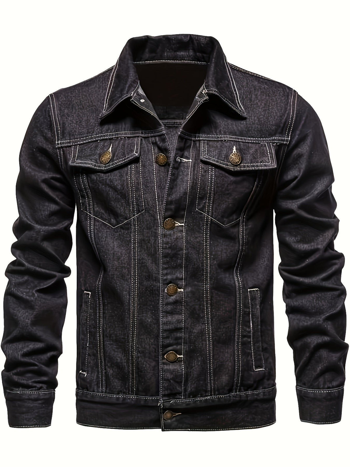 Men's Denim Trucker Jacket - Black