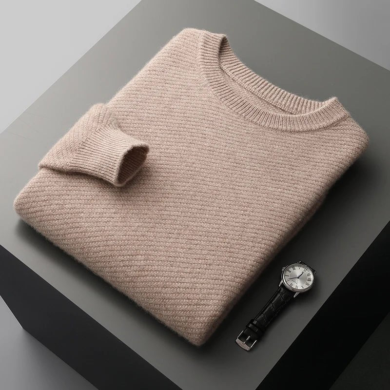 Men's Knit Crew Neck Jumper - Camel