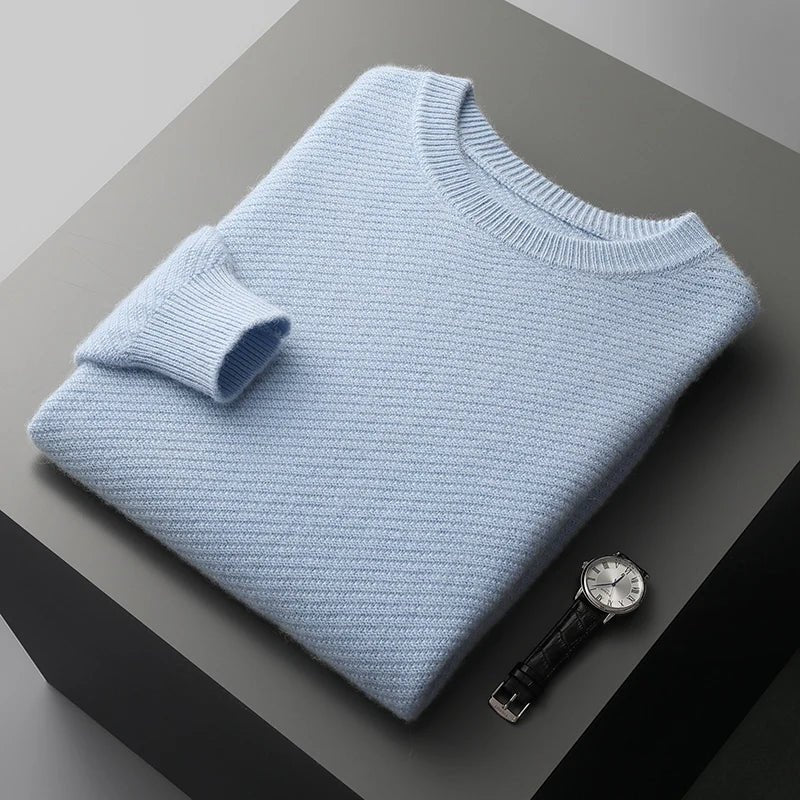 Men's Knit Crew Neck Jumper - Blue