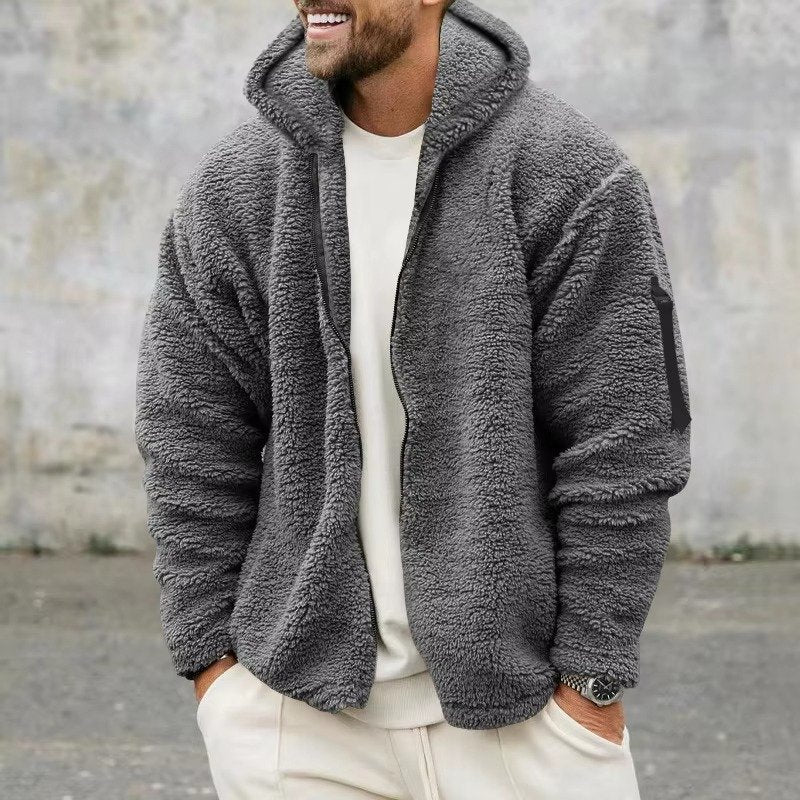 Men's Oversized Sherpa Hoodie Jacket