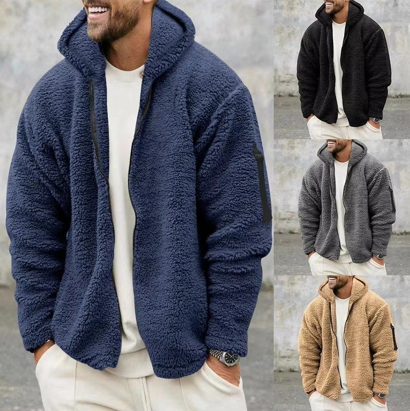 Men's Oversized Sherpa Hoodie Jacket