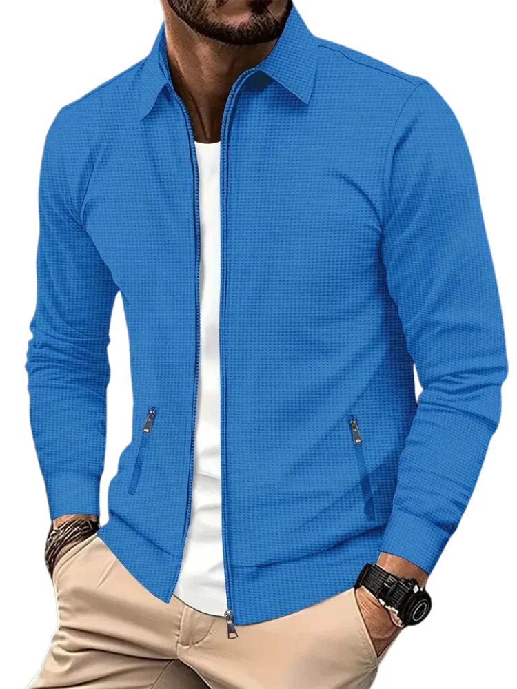 Men's Slim Knit Shirt Jacket - Blue