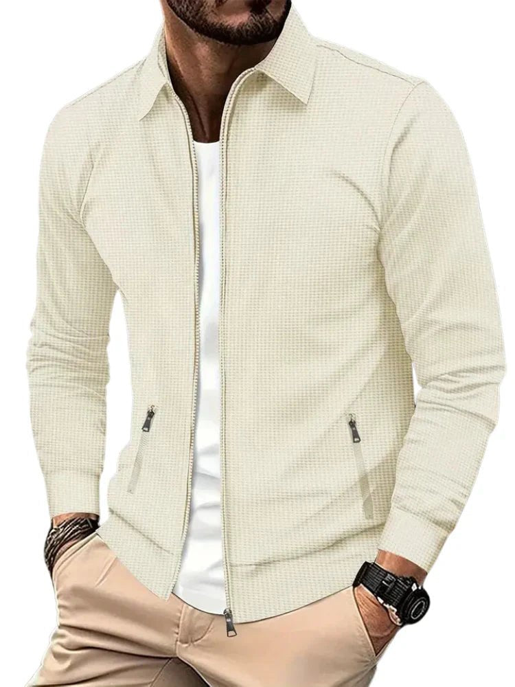 Men's Slim Knit Shirt Jacket - Beige