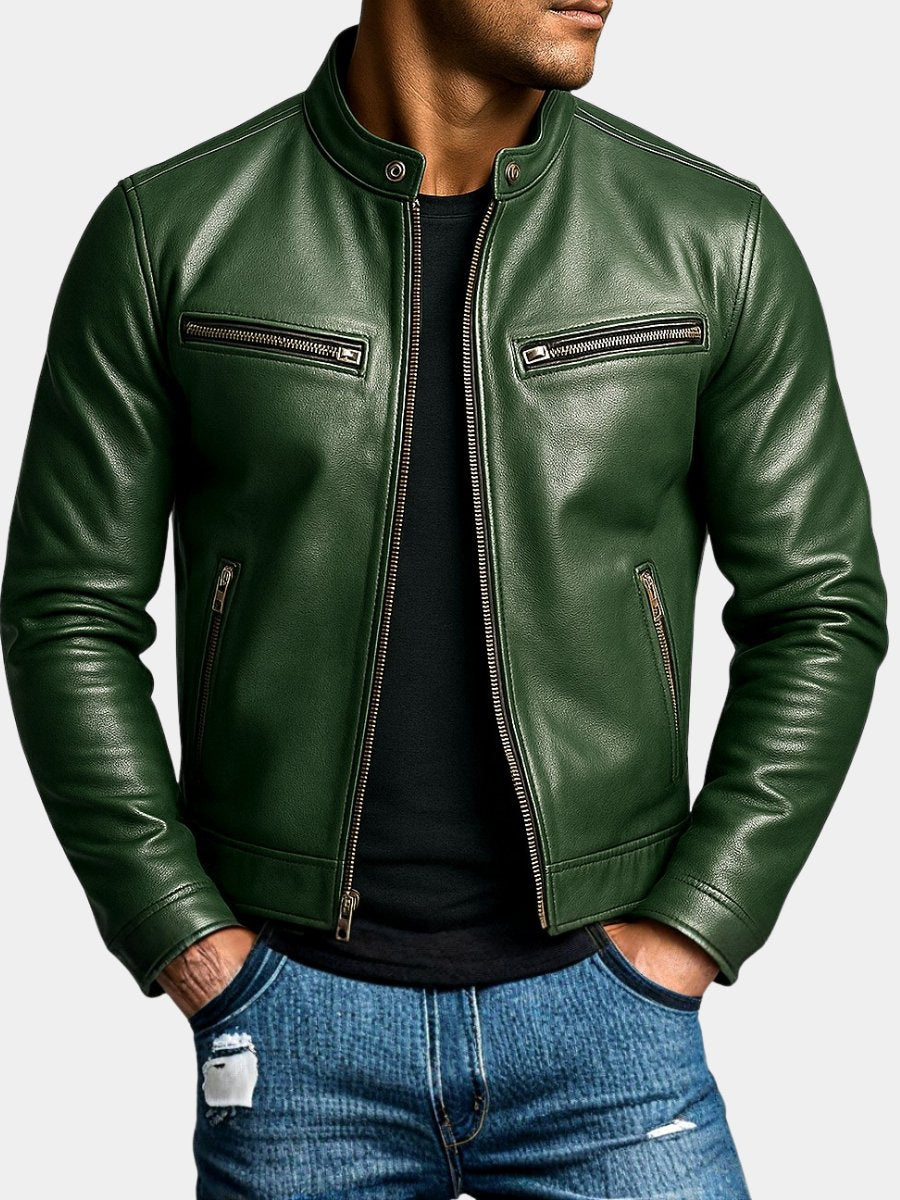 Men's Slim Leather Biker Jacket