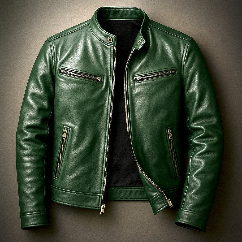 Men's Slim Leather Biker Jacket