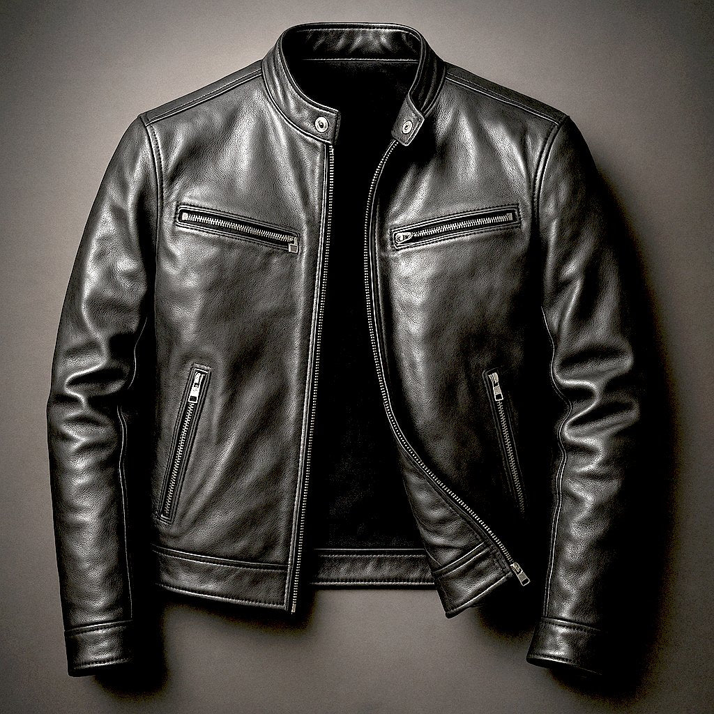 Men's Slim Leather Biker Jacket