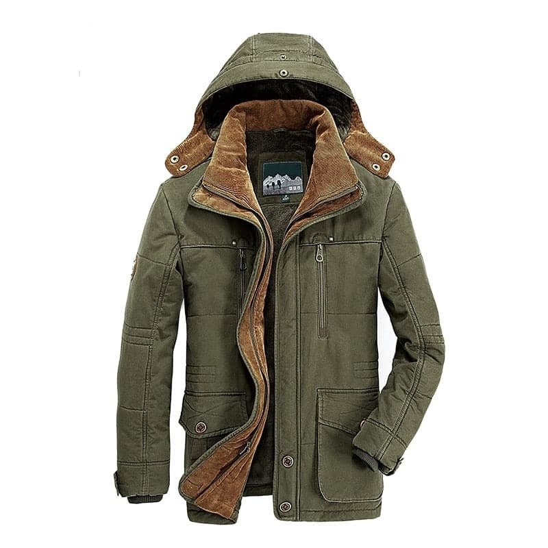 Men's Hooded Parka Jacket - Green