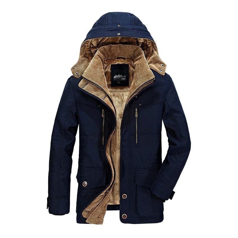 Men's Hooded Parka Jacket - Blue