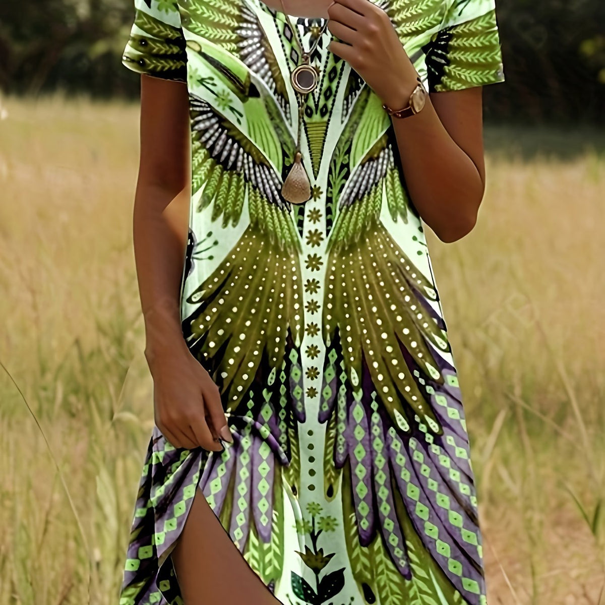 Women's Knit Mini Dress - Army Green