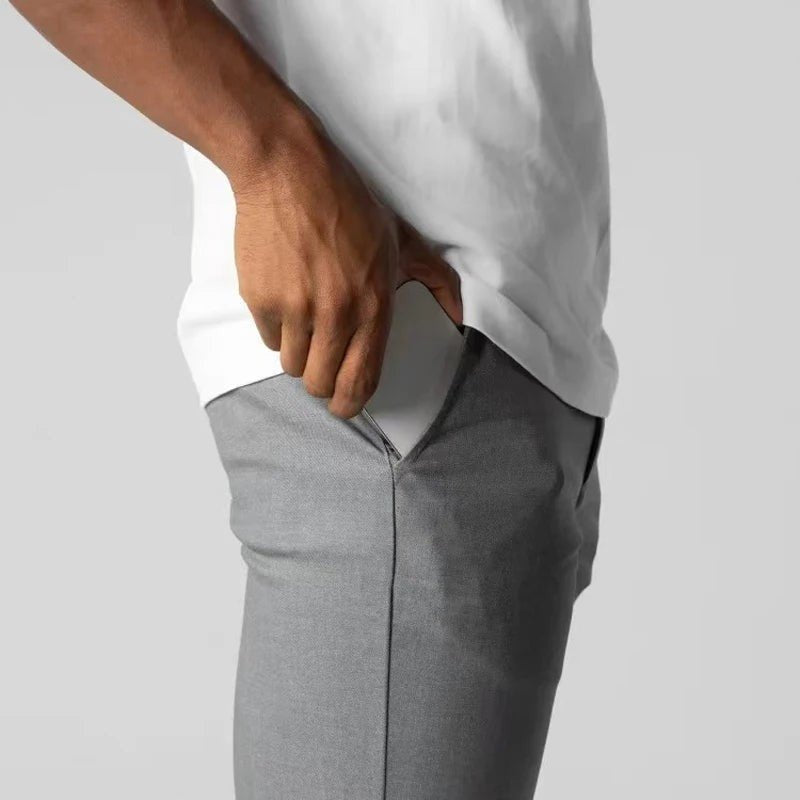 Men's Cropped Slim Chinos - Khaki