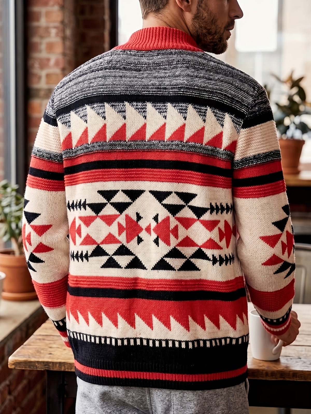 Men's Zip-Up Knit Cardigan