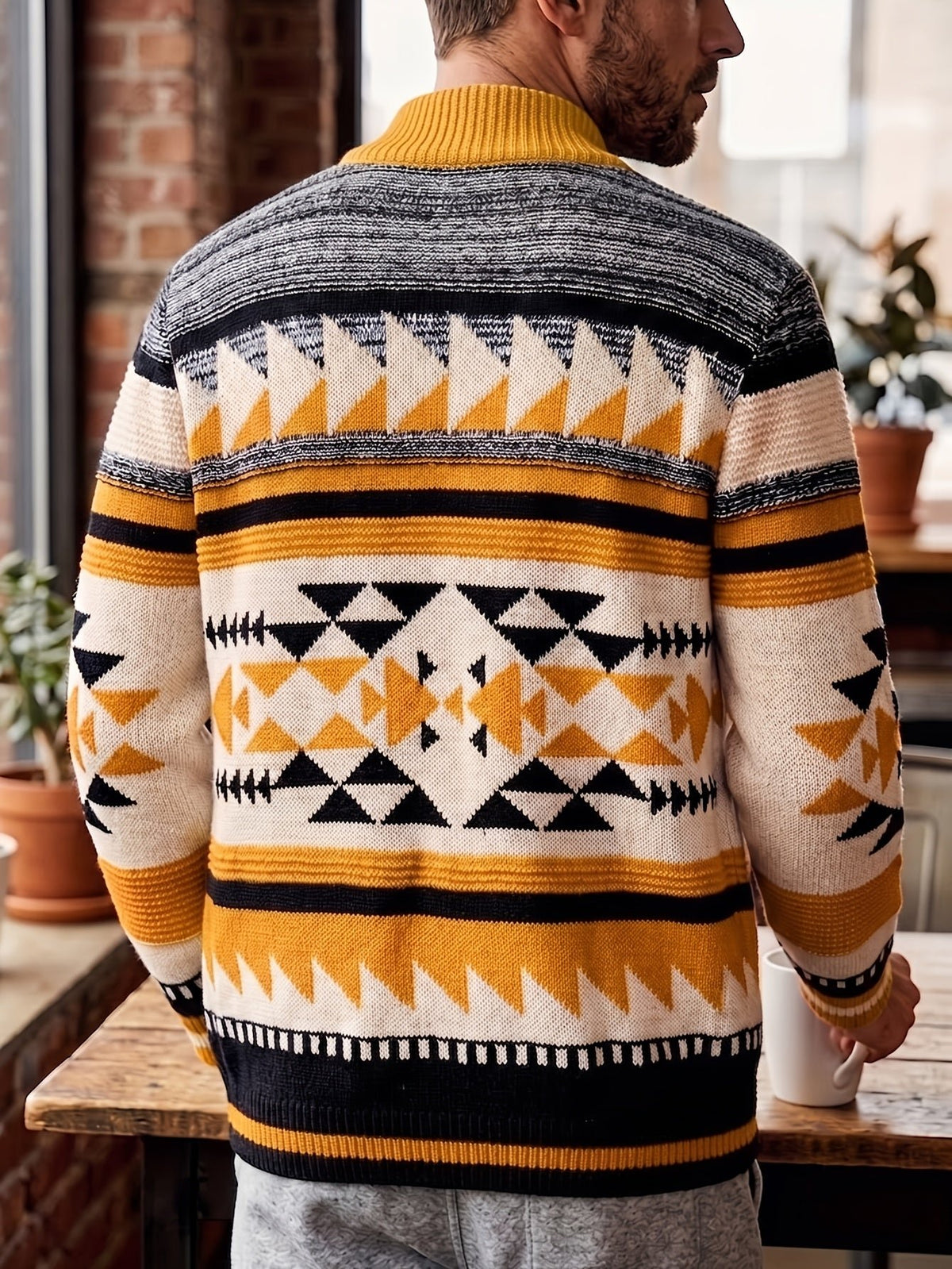 Men's Zip-Up Knit Cardigan