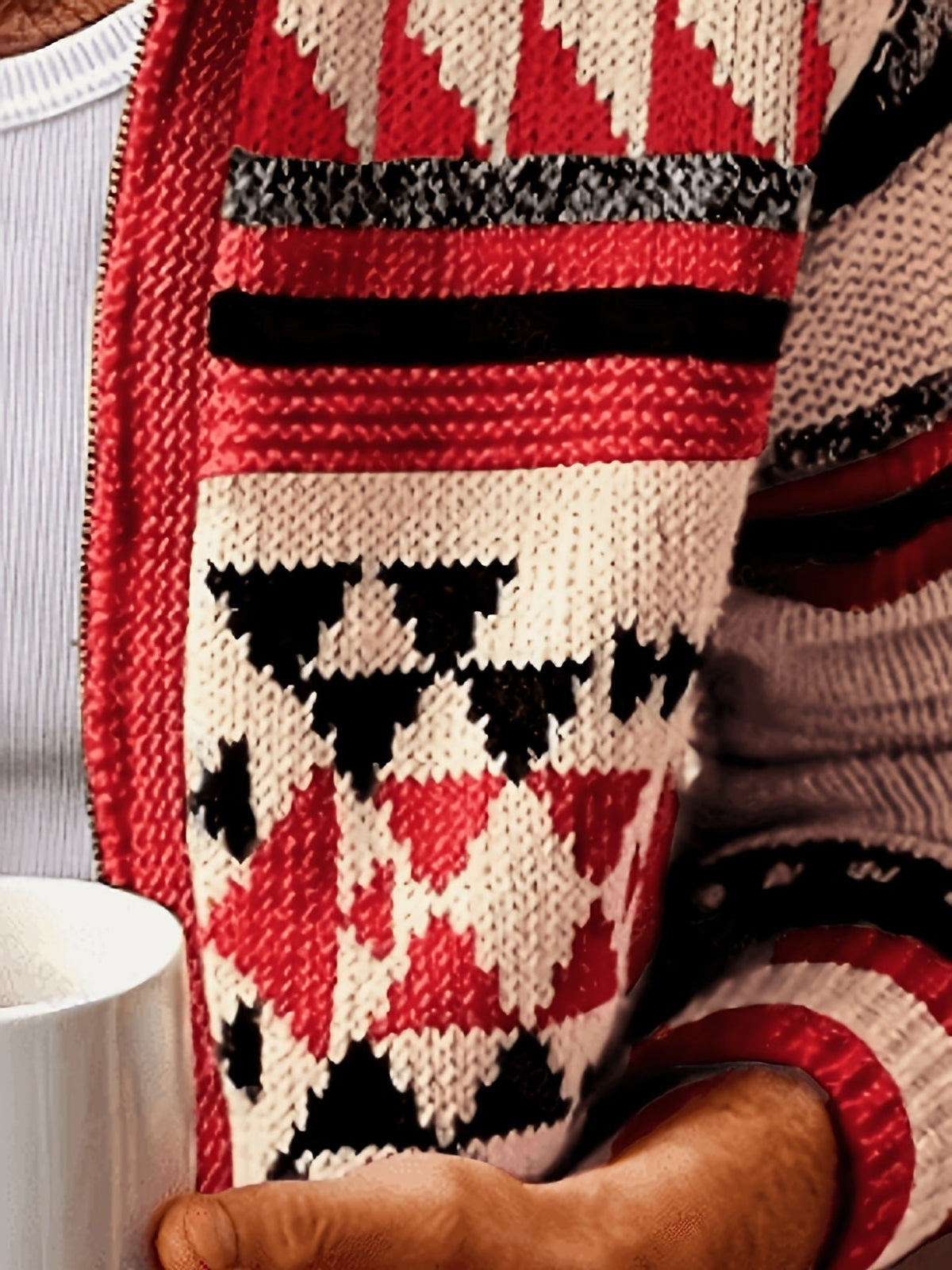 Men's Zip-Up Knit Cardigan