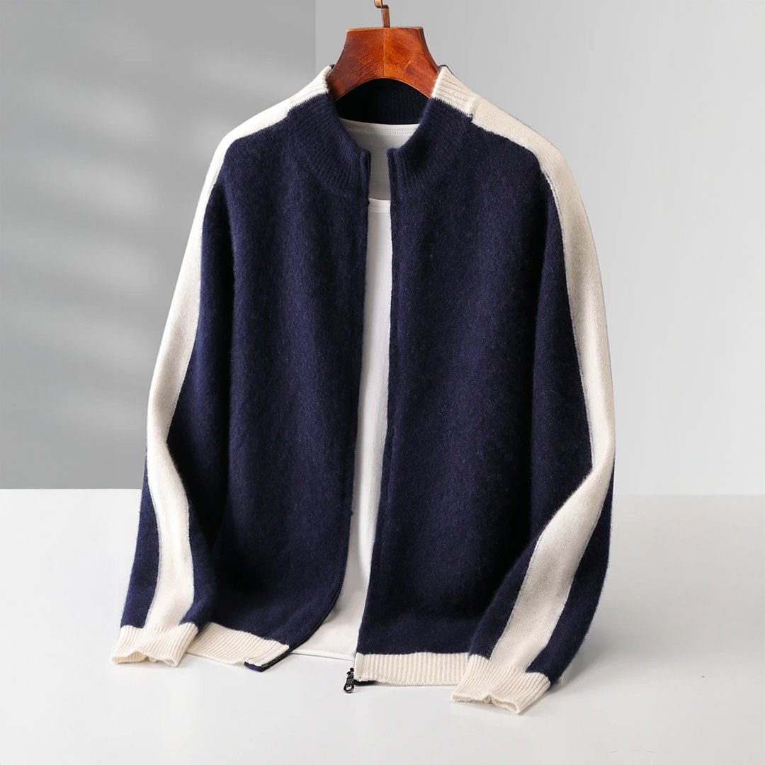 Men's Knit Zip Cardigan - Deep Navy