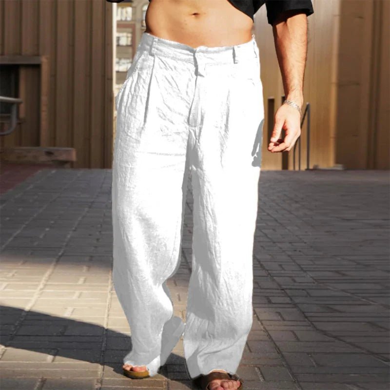 Men's Wide-Leg Trousers - White