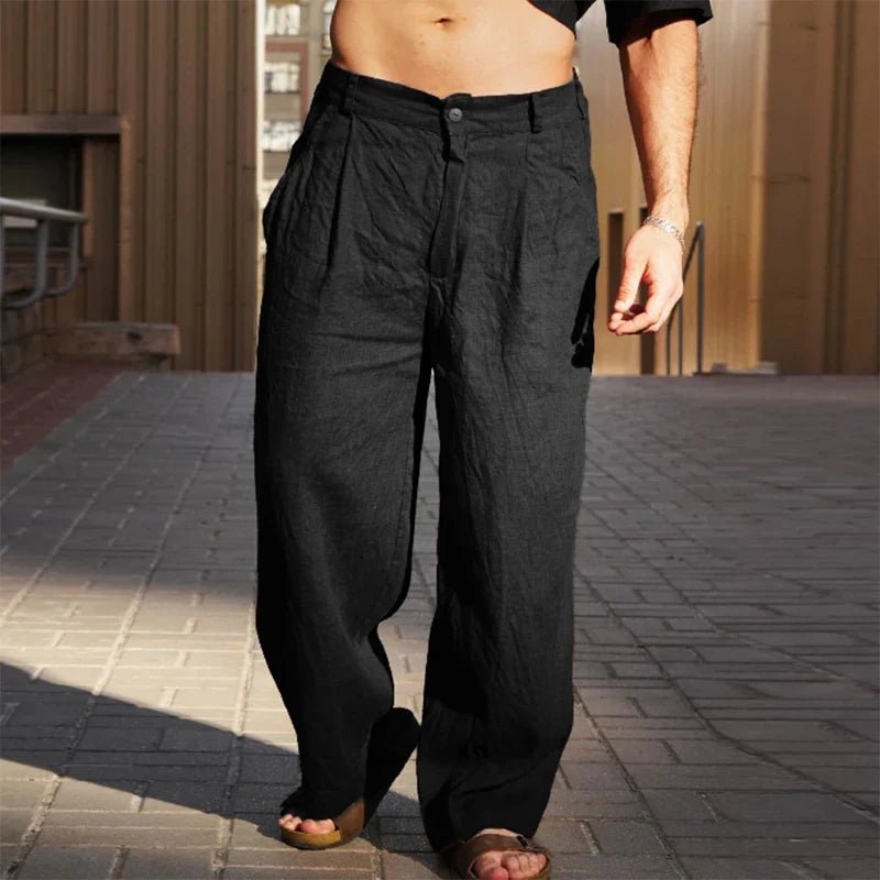 Men's Wide-Leg Trousers - Black