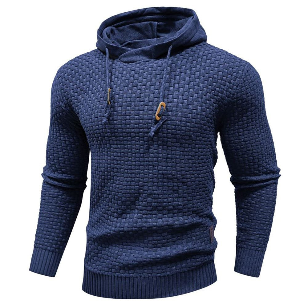 Men's Knit Hoodie - Blue