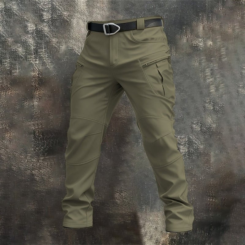 Men's Softshell Tactical Cargo Trousers - Army Green