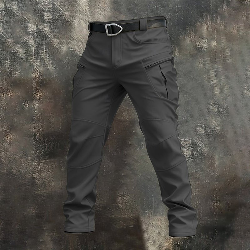 Men's Softshell Tactical Cargo Trousers - Grey