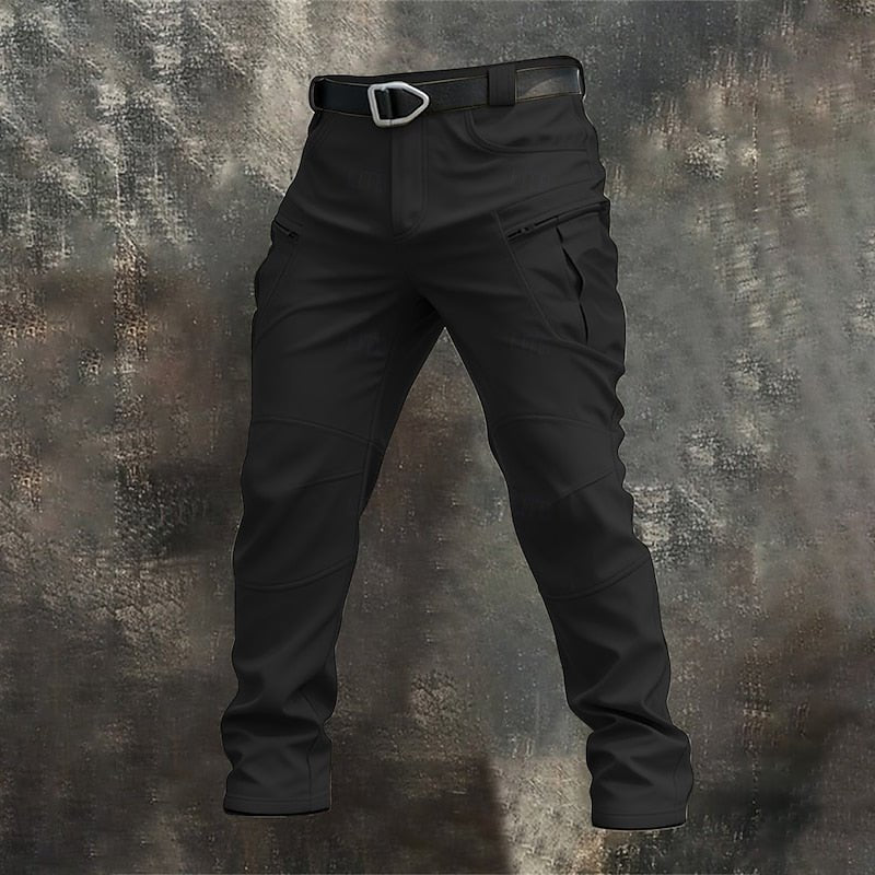 Men's Softshell Tactical Cargo Trousers - Black
