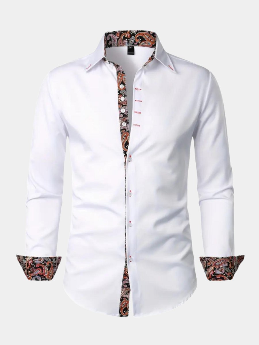Men's Long Sleeve Slim Paisley Shirt