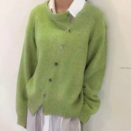 Women's Oversized Knit Cardigan - Green