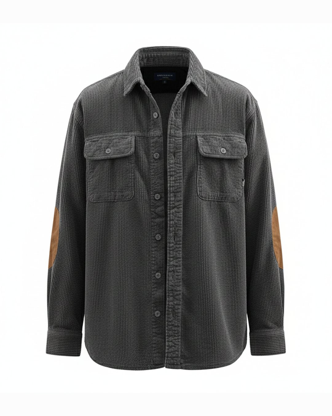 Men's Oversized Corduroy Shirt Jacket - Dark Gray