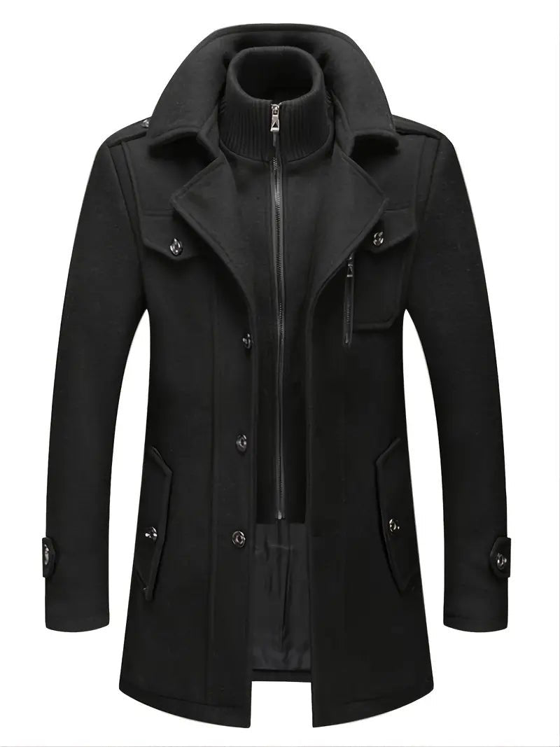 Men's Wool Coat - Black