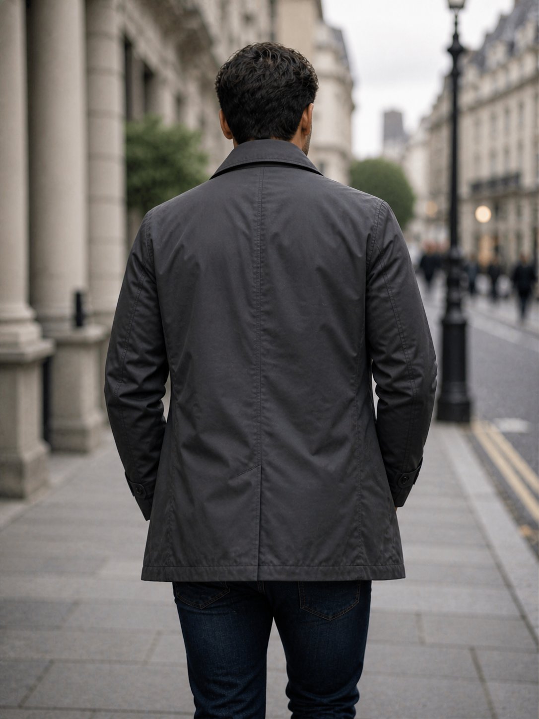 Men's Single-Breasted Mac Winter Coat
