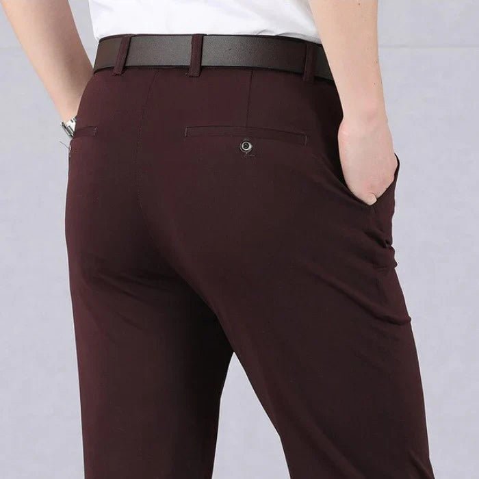 Men's Slim Dress Trousers - Dark Brown