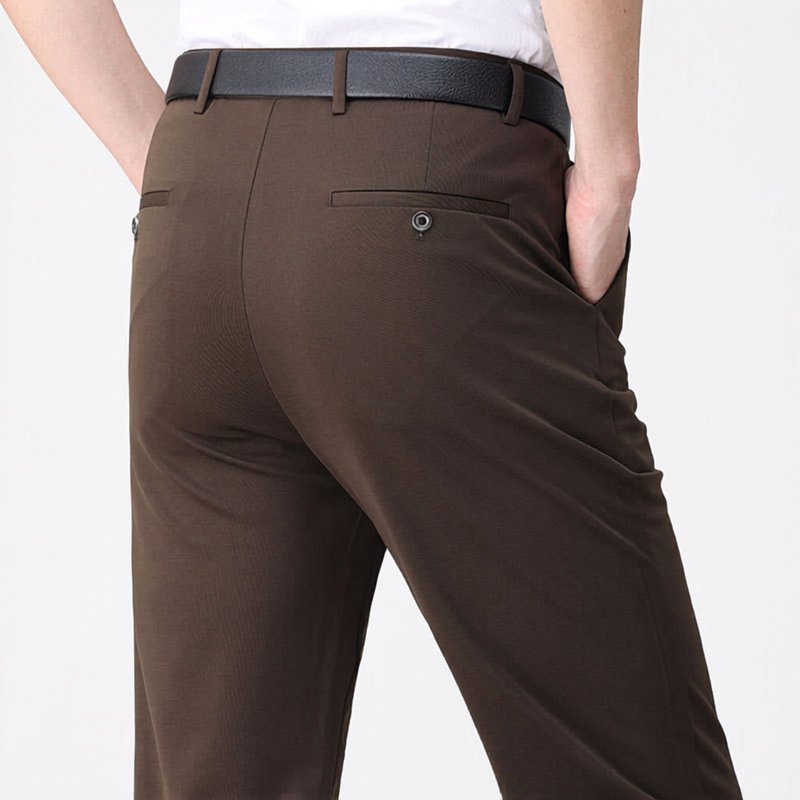 Men's Slim Dress Trousers - Brown