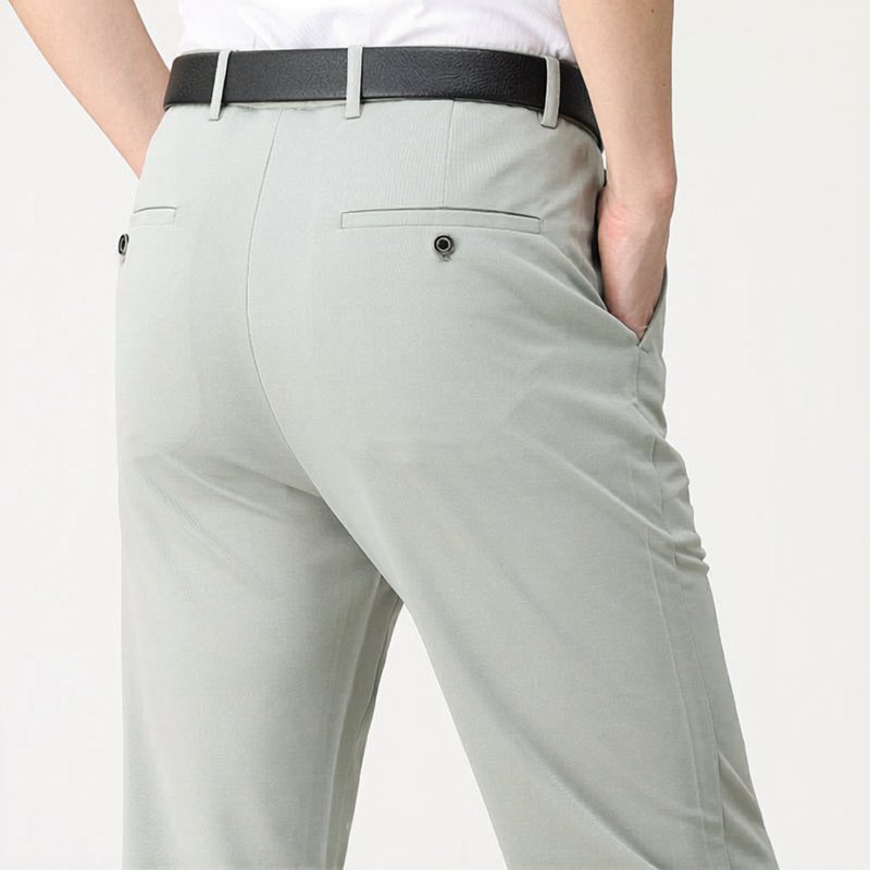 Men's Slim Dress Trousers - Light Grey