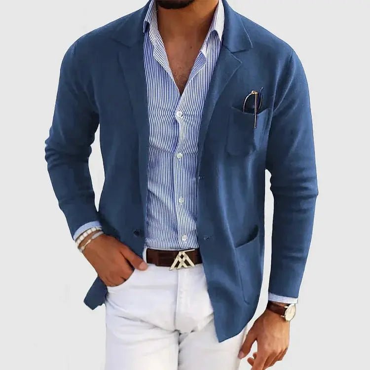 Men's Slim Knit Blazer - Blue