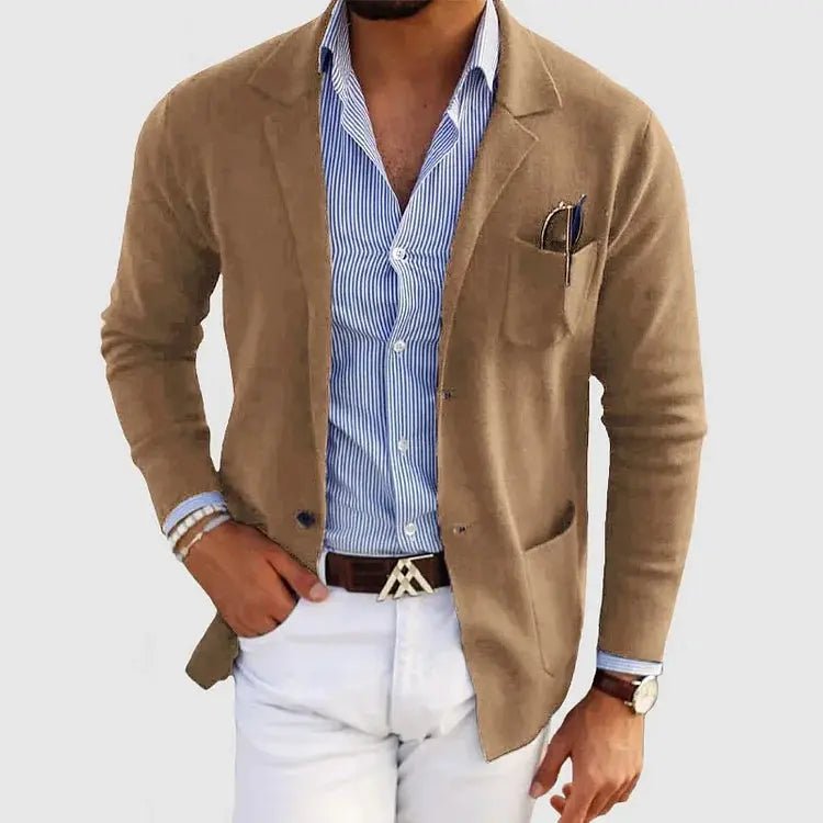Men's Slim Knit Blazer - Beige