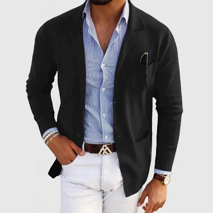 Men's Slim Knit Blazer - Black
