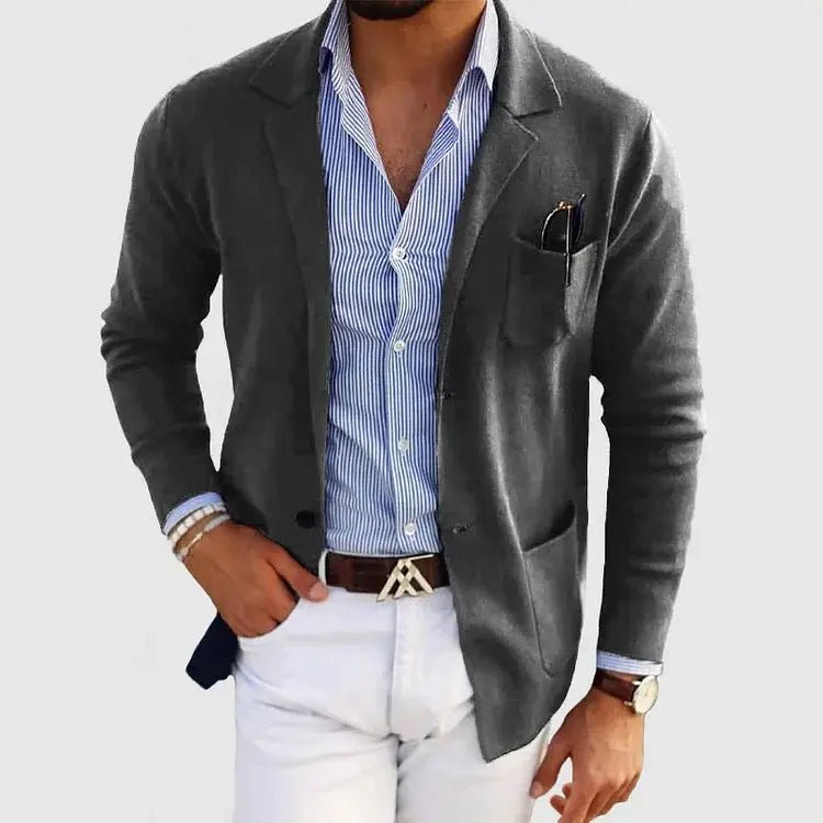 Men's Slim Knit Blazer - Dark Grey