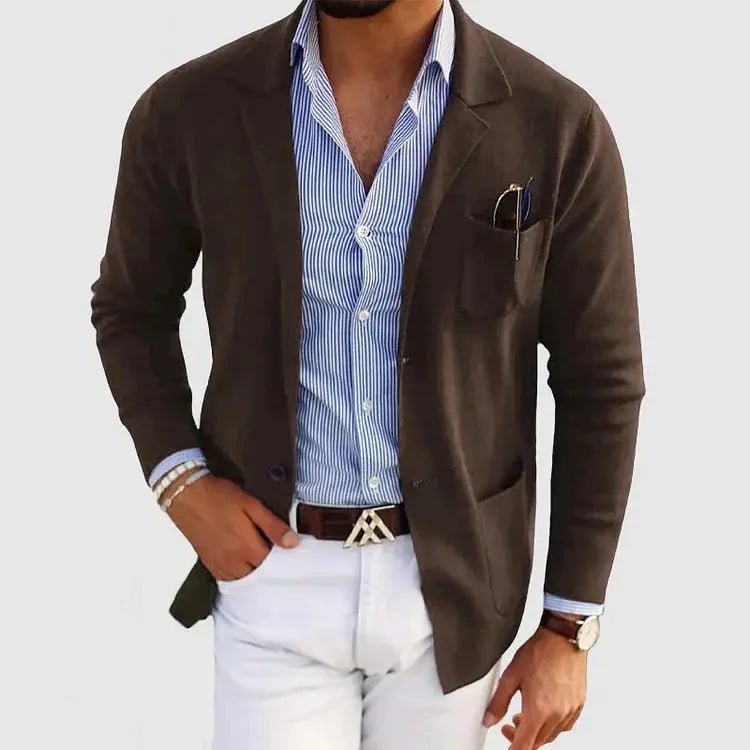 Men's Slim Knit Blazer - Brown