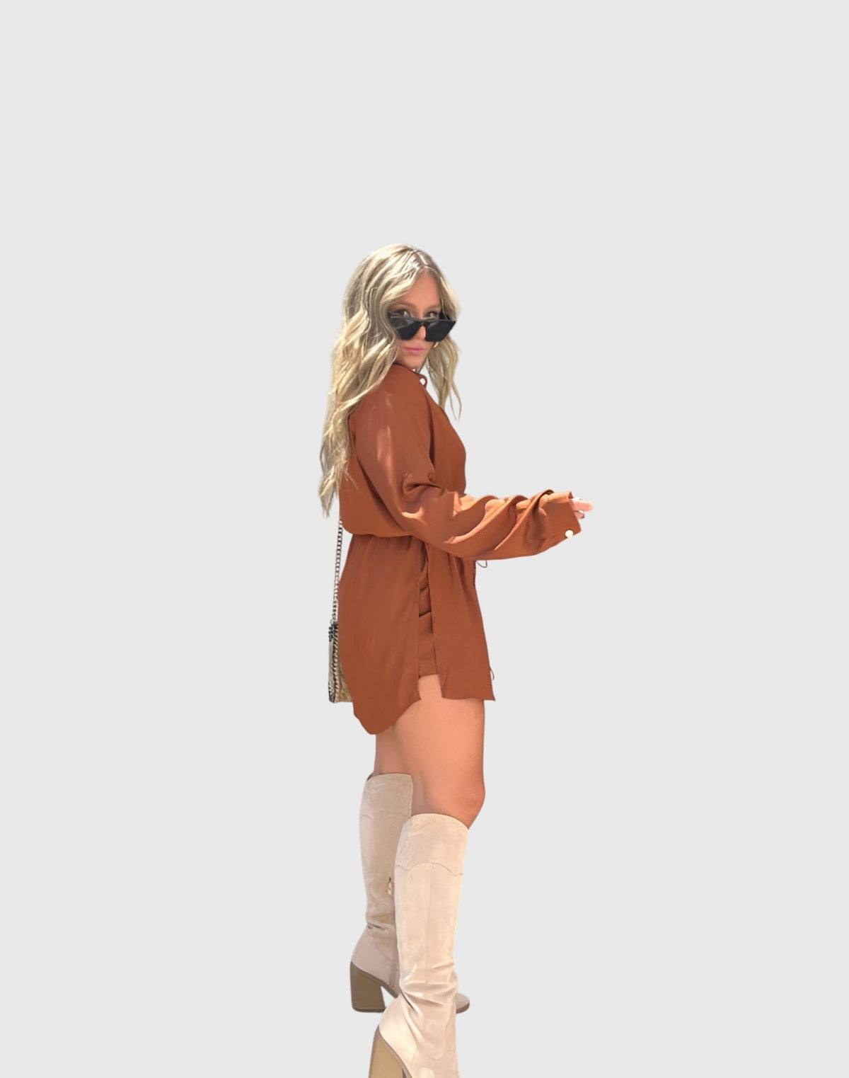 Women's Oversized Satin Shirt Dress