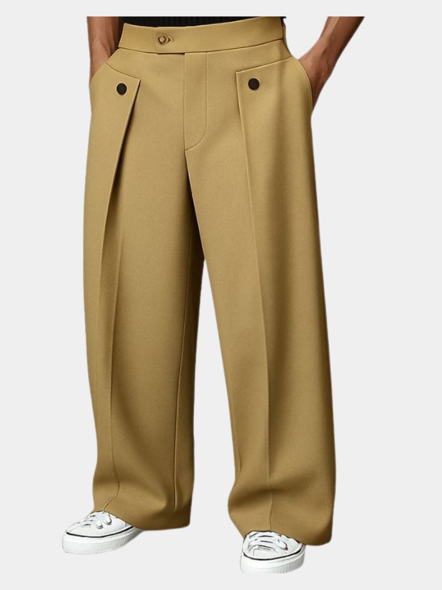 Men's High-Waisted Wide-Leg Trousers
