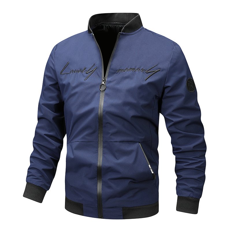 Men's Bomber Jacket - Navy Blue