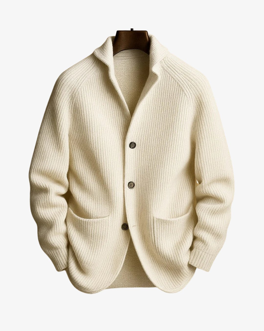 Men's Wool Blazer Cardigan - White