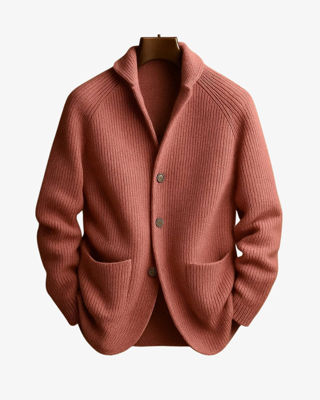 Men's Wool Blazer Cardigan - Pink