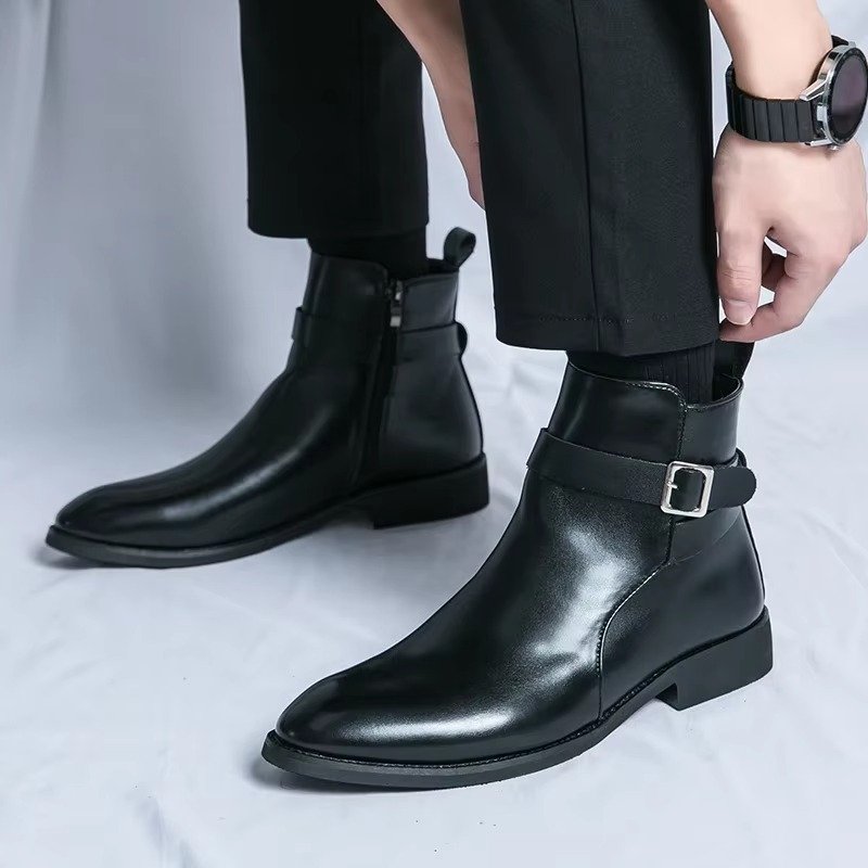 Men's Faux Leather Ankle Boots