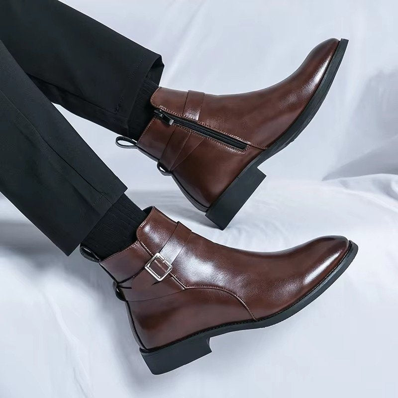 Men's Faux Leather Ankle Boots