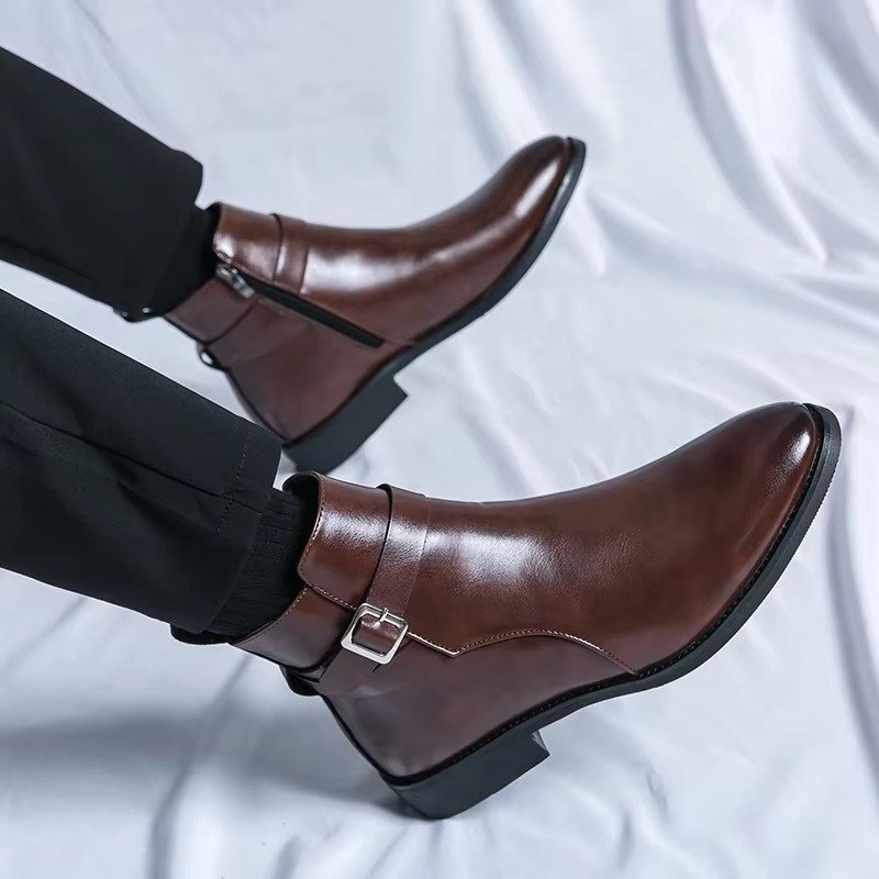Men's Faux Leather Ankle Boots