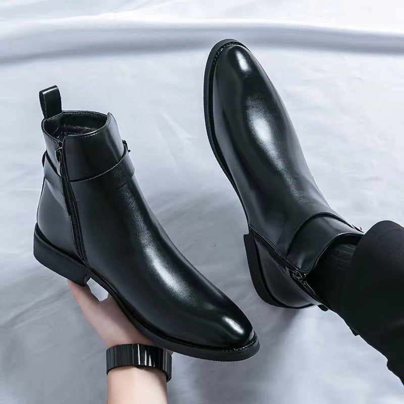 Men's Faux Leather Ankle Boots